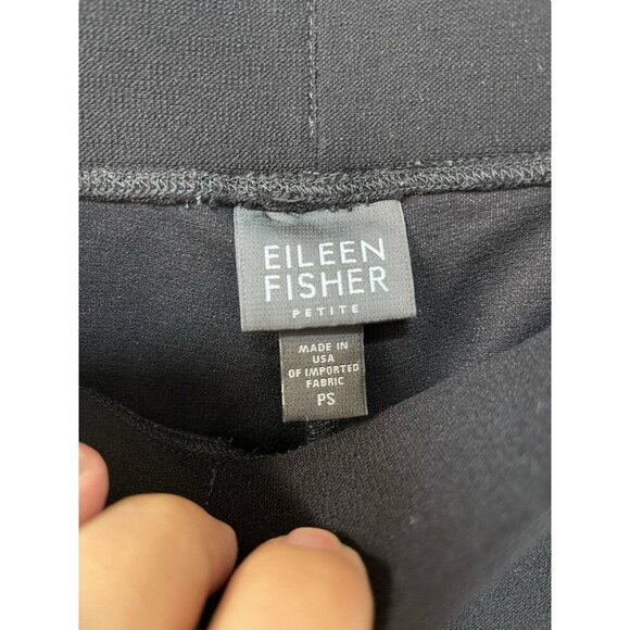Eileen Fisher Black Washable Stretch Crepe Straight Leg Pants Women’s Petite S - Picture 3 of 5